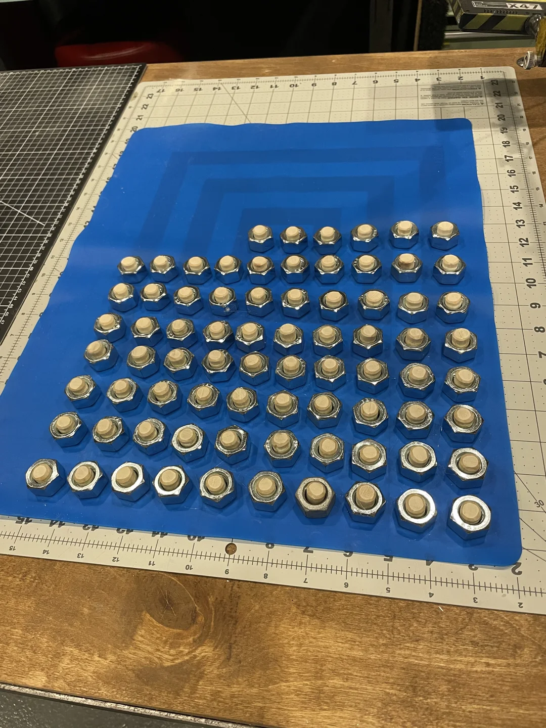 M2 Wall — drilling template during construction