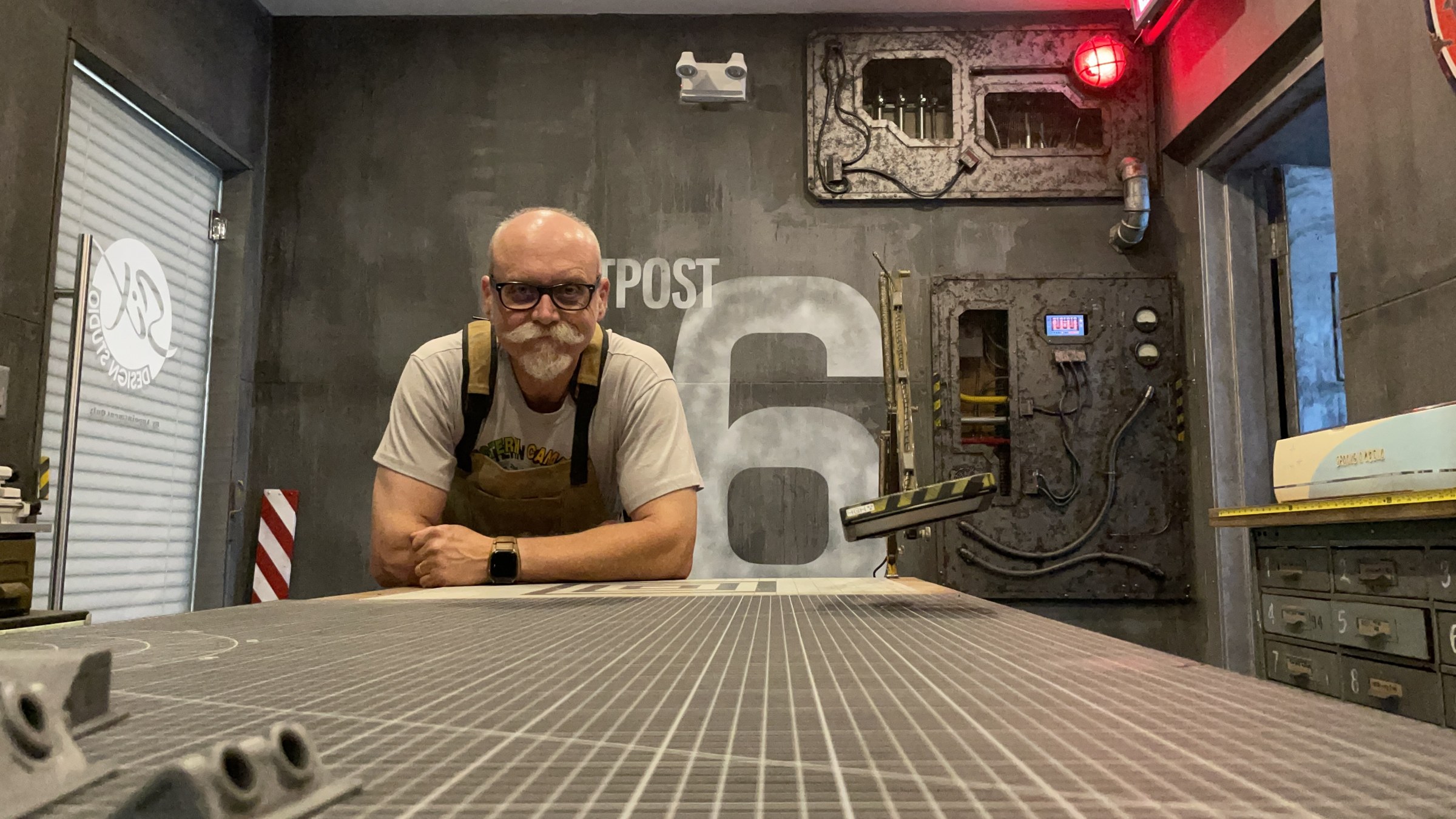 Mick at the bench in his Six Design workshop